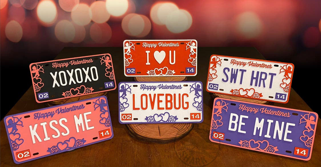Valentines Day license plate PAINT KIT